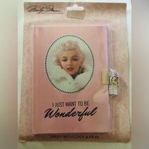 Marilyn Monroe Pink and White Journal with Lock and Key